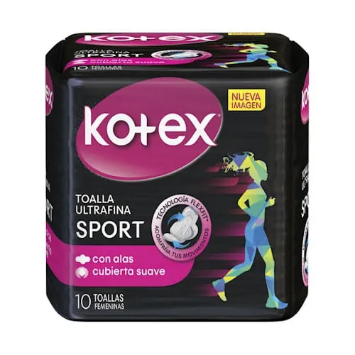 TOALLAS SANITARIAS KOTEX SPORT ULTRAFINA X 10 